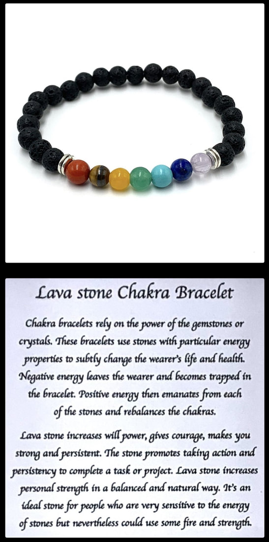 Crystal Bead Stretchy Elastic Bracelet Jewellery Gift Present Chakra Rainbow Lava Stone