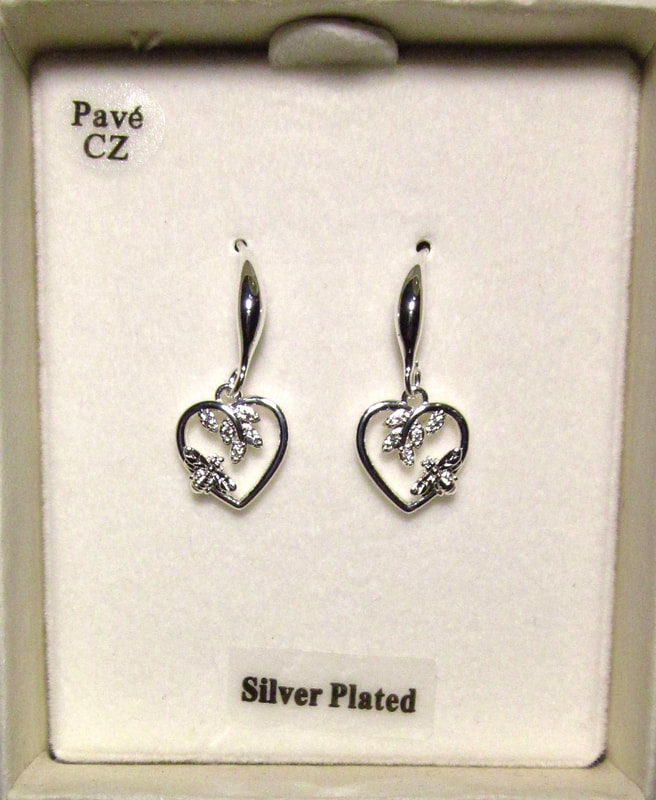 Silver Plated Equilibrium Mom Mum Mother's Day Gift Present Jewellery Earrings Nice Gem Bee Nature Leaves