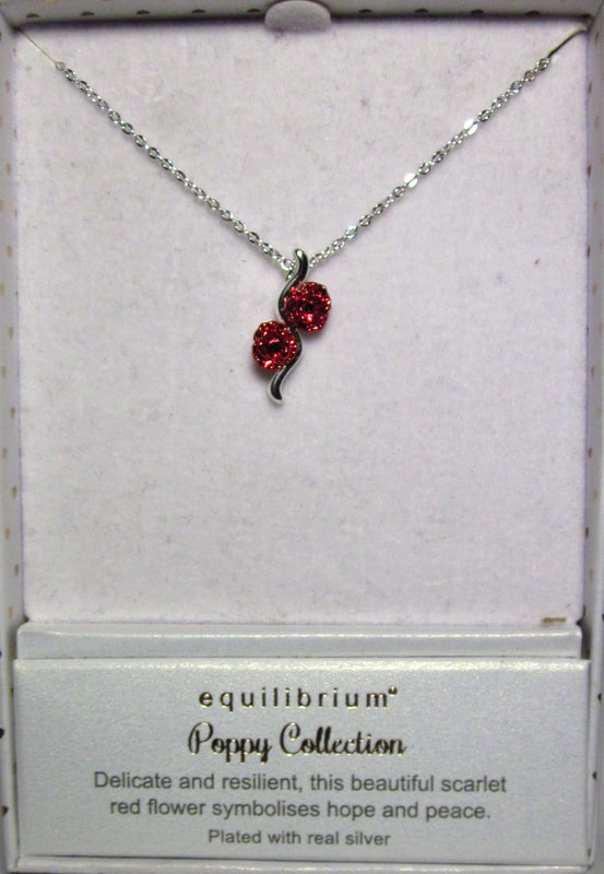 Equilibrium Silver Plated Pendant Necklace Gift Present Nice Mother's Day Mom Mum Love Poppy Anzac Day We Will Remember Them Flower