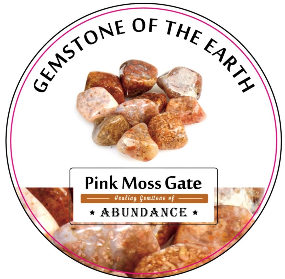 tumbled gemstone crystal pink moss agate