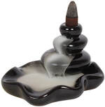 backflow burner cone cones incense waterfall smoke pebbles pebble simple black ceramic