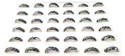 paua rings wavy silver maori jewellery 