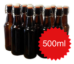 amber glass 500ml flip top bottle beer wine spirit sauce puree