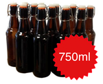 amber glass 750ml flip top bottle beer wine spirit sauce puree