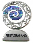 nz maori ornament silver paua koru new zealand