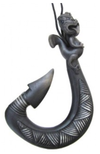 resin polystone nz maori carving fish hook hei matua tiki brown black grey