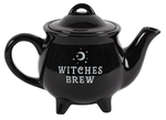 witches brew tea pot cauldron ceramic black