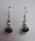 black onyx earrings Indian sterling silver