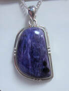 charoite indeian sterling silver necklace pendant