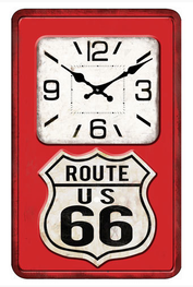 Route 66 glass clock man cave dad Father's Day 
