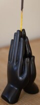 Incense Holder Burner Zen Home Spiritual Hand Black Fingertips Holding Praying Prayer