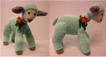 lamb green soft cuddly washable hand made local chenille