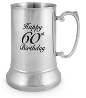 60th stainless steel tankard mug beer