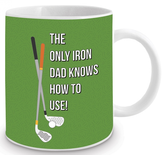 man cave mug iron golf ceramic coffee tea green