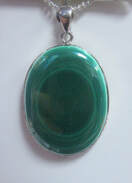 Malachite pendant necklace indian sterling silver