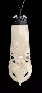 New Zealand NZ Maori Carving Carved Kiwiana Taonga Gift Traditional Souvenir Bone Koru Mask Tiki Toki
