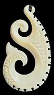 ​New Zealand NZ Maori Carving Carved Kiwiana Taonga Gift Traditional Souvenir Bone Hook Koru Whale Tail Double Moana