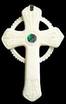 ​New Zealand NZ Maori Carving Carved Kiwiana Taonga Gift Traditional Souvenir Bone Koru Paua Cross Christian Circle