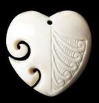 ​New Zealand NZ Maori Carving Carved Kiwiana Taonga Gift Traditional Souvenir Bone Hook Koru Heart