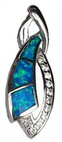 silver opal necklace green blue weave single twist