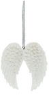 beautiful white double angel wing hanging decoration glitter dust intricate feather detail memorial