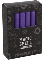 magic spell candle rituals aroma wax paraffin purple prosperity