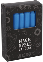magic spell candle rituals aroma wax paraffin dark blue wisdom
