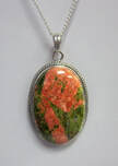 unakite necklace pendant indian sterling silver