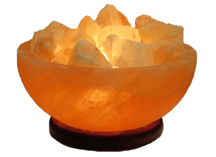 Natural himalayan rock salt lamp shaped bowl of fire