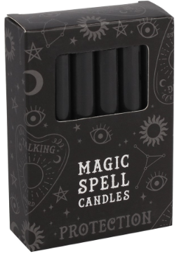 magic spell candle rituals aroma wax paraffin black protection