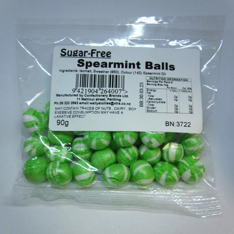 wallys lollies spearmint balls sugar free gluten free